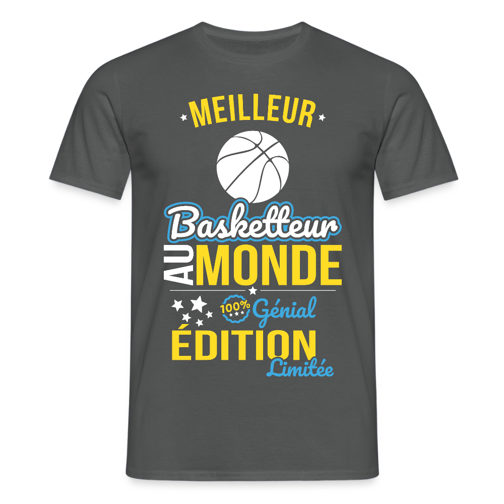 T-shirt Homme - Meilleur Basketteur au monde - 100% génial - charbon
