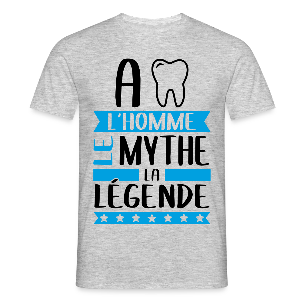 T-shirt homme clair Adam rébus – L’homme, le mythe, la légende - gris chiné