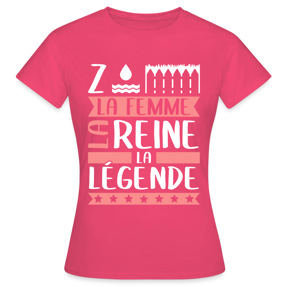T-shirt femme Zoé rébus – La femme, la reine, la légende - rose azalée