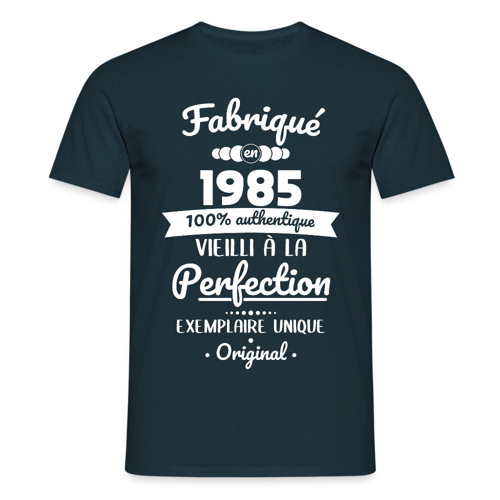 T-shirt Homme - Anniversaire 40 Ans - Fabriqué en 1985 - marine