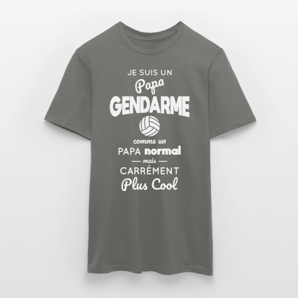T-shirt Homme - Papa gendarme plus cool - gris graphite