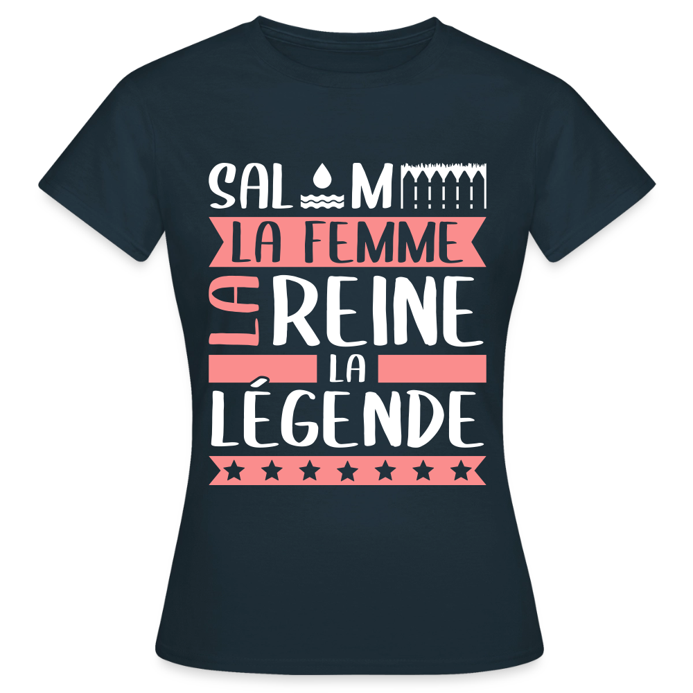 T-shirt femme Salomé rébus – La femme, la reine, la légende - marine