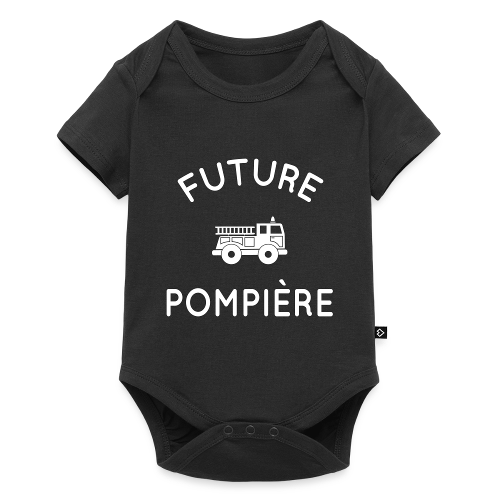 Body Bébé bio manches courtes - Future pompière - noir