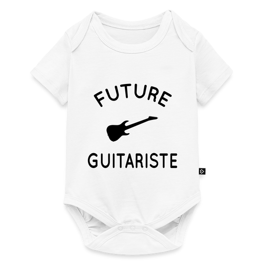 Body Bébé bio manches courtes - Future guitariste - blanc