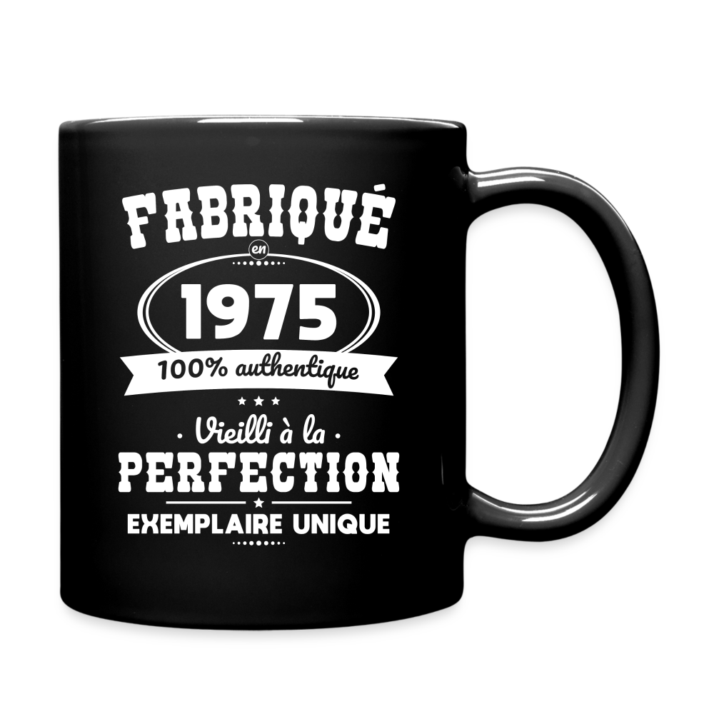 Mug uni - Anniversaire 50 Ans - Fabriqué en 1975 - noir