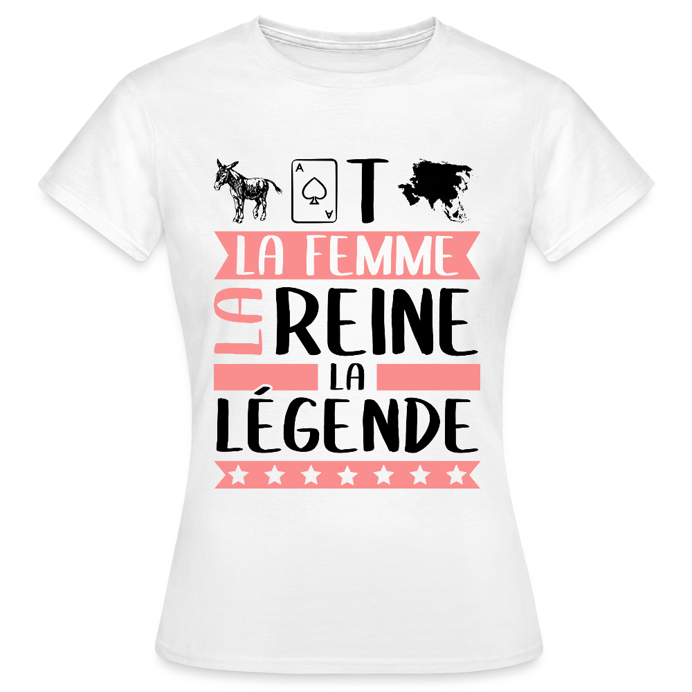 T-shirt femme coloris clair Anastasie rébus – La femme, la reine, la légende - blanc