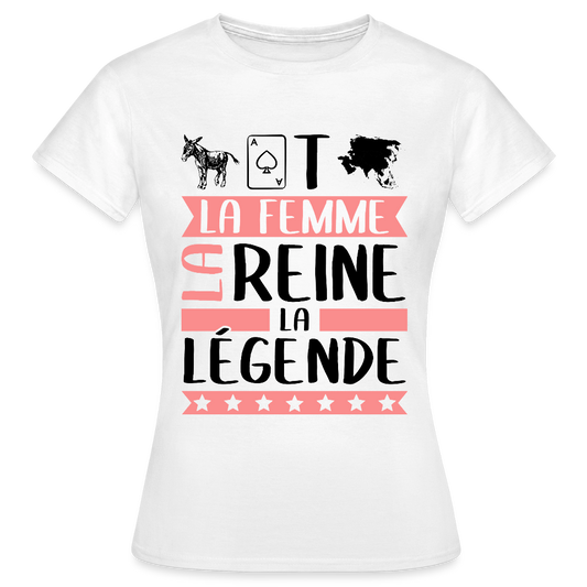 T-shirt femme coloris clair Anastasie rébus – La femme, la reine, la légende - blanc
