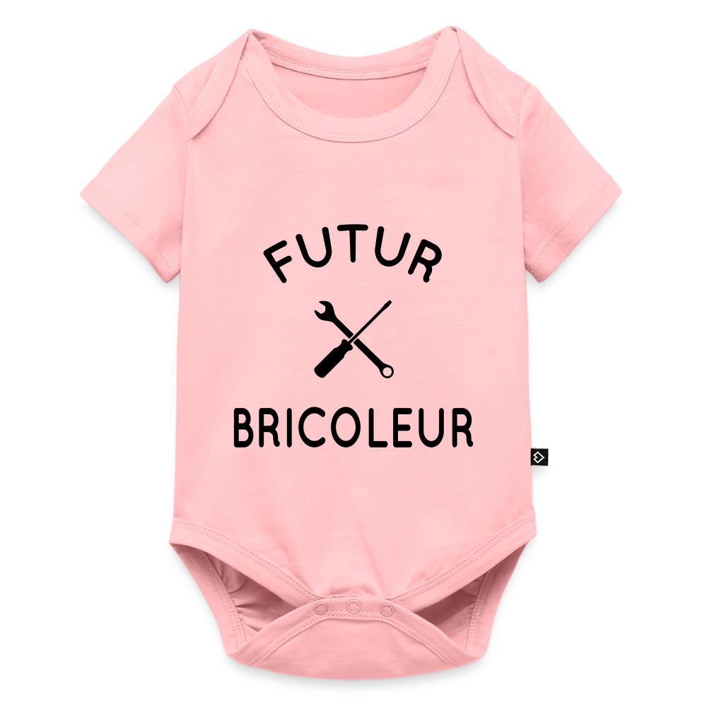 Body Bébé bio manches courtes - Futur bricoleur - rose