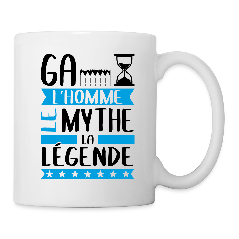 Mug blanc Gaëtan rébus – L’homme, le mythe, la légende - blanc