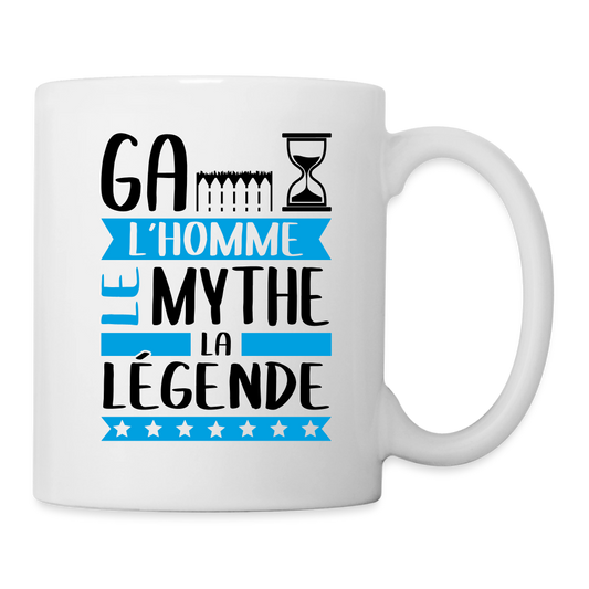 Mug blanc Gaëtan rébus – L’homme, le mythe, la légende - blanc