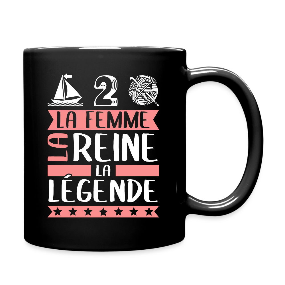 Mug uni Madeleine rébus – La femme, la reine, la légende - noir