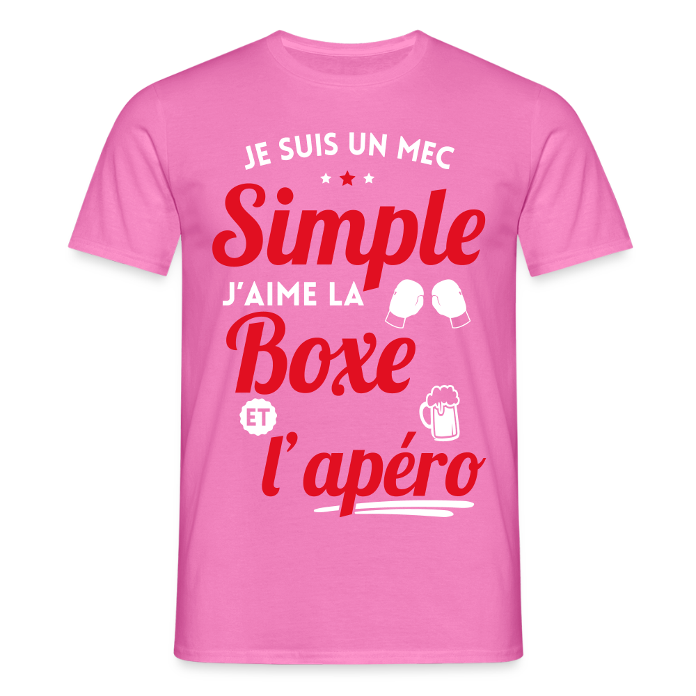 T-shirt Homme - J'aime la boxe et l'apéro - rose