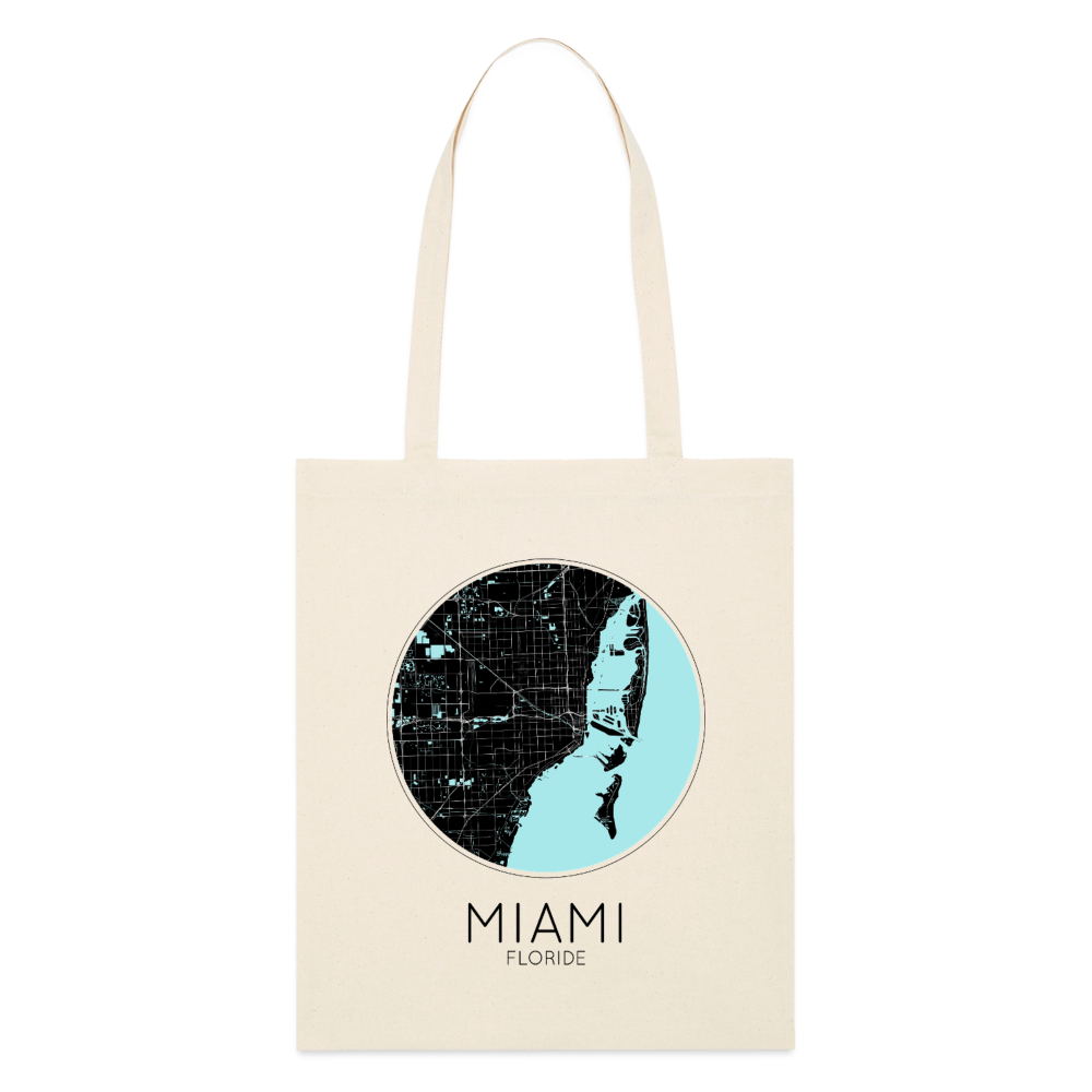 Tote Bag Miami Bio Coloris Clair – Plan de Miami - écru doux