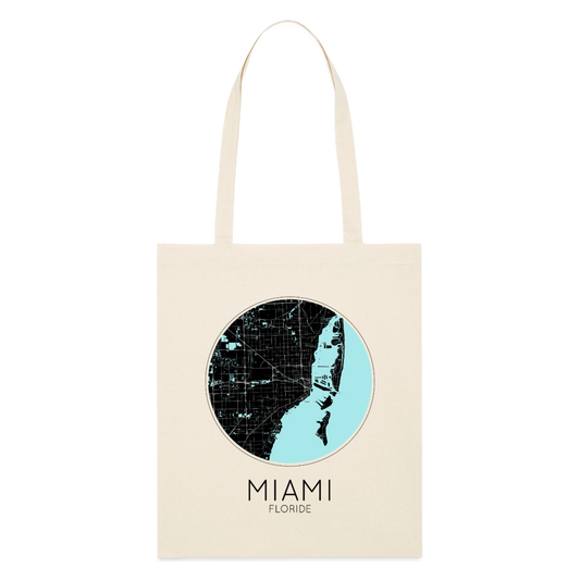 Tote Bag Miami Bio Coloris Clair – Plan de Miami - écru doux