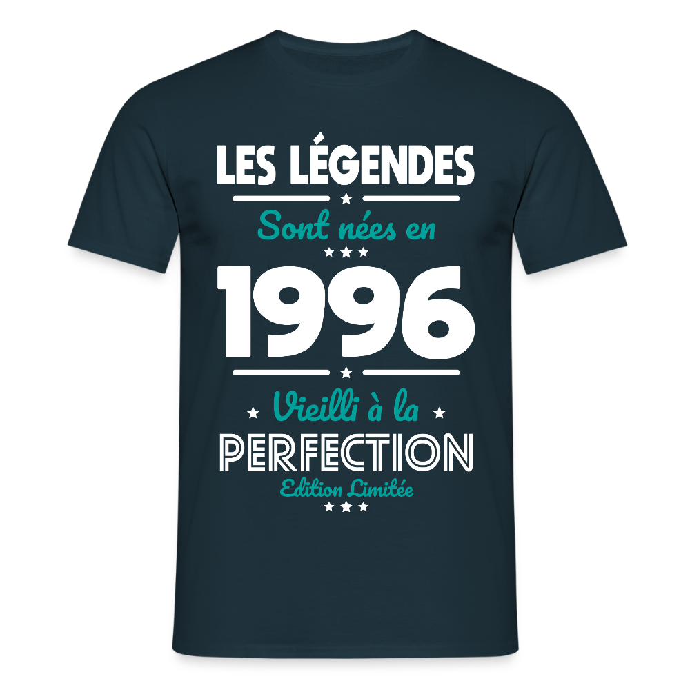 T-shirt anniversaire homme 30 ans – Les légendes sont nées en 1996 - marine