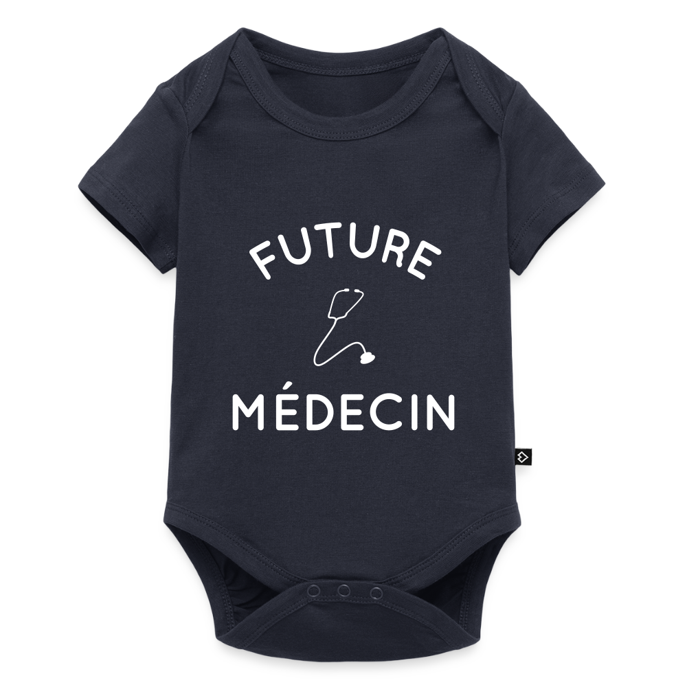 Body Bébé bio manches courtes - Future médecin - bleu marine