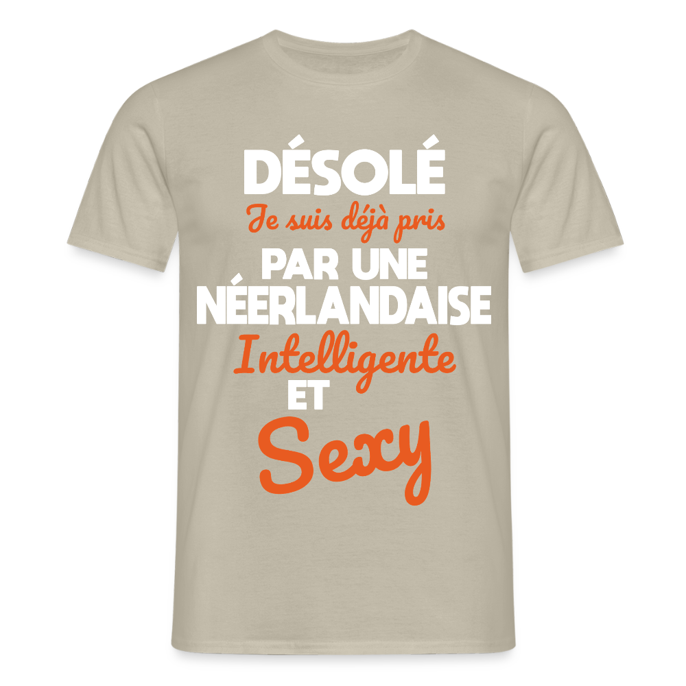 T-shirt Homme -  Je suis déjà pris par une Néerlandaise intelligente et sexy - beige sable