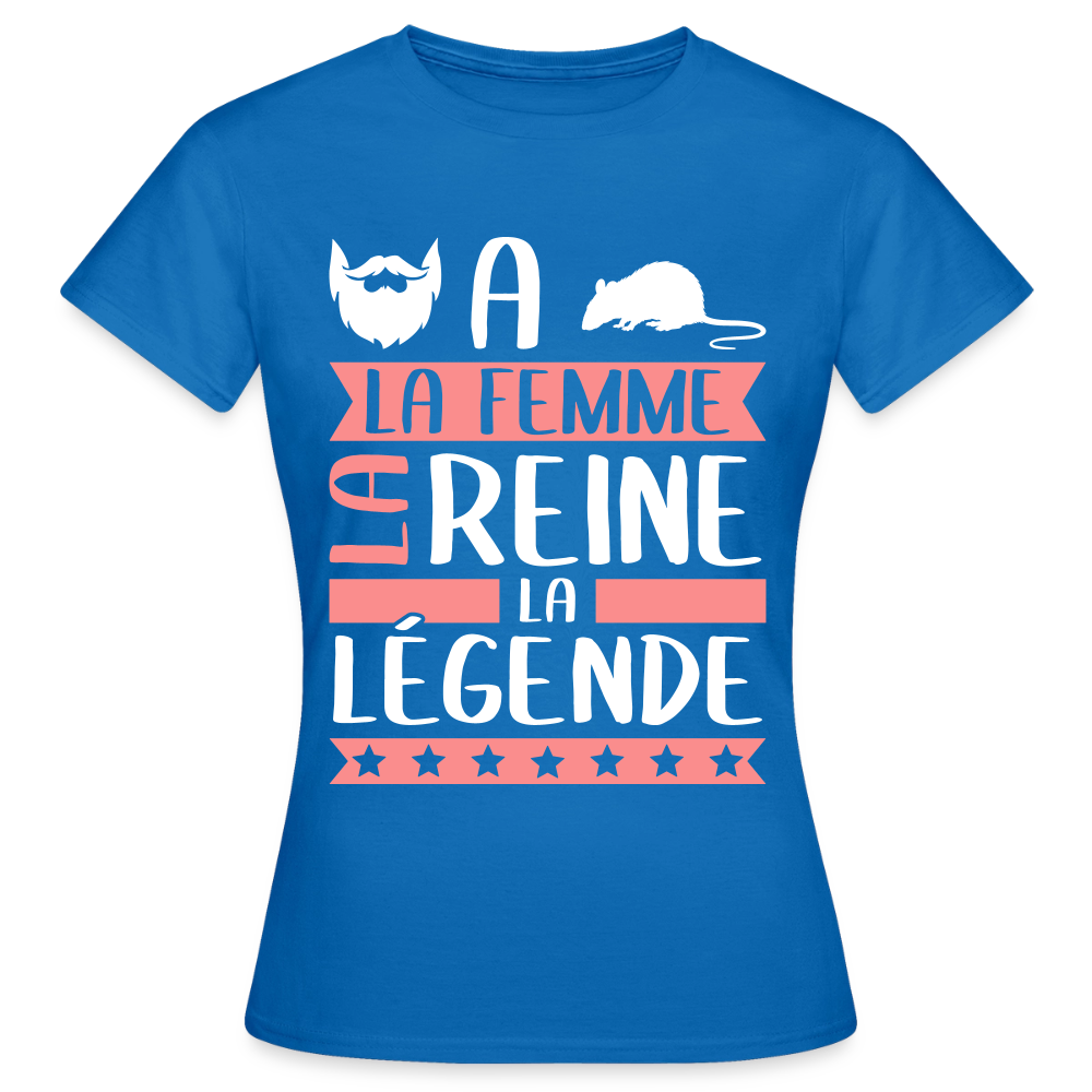 T-shirt femme Barbara rébus – La femme, la reine, la légende - bleu royal