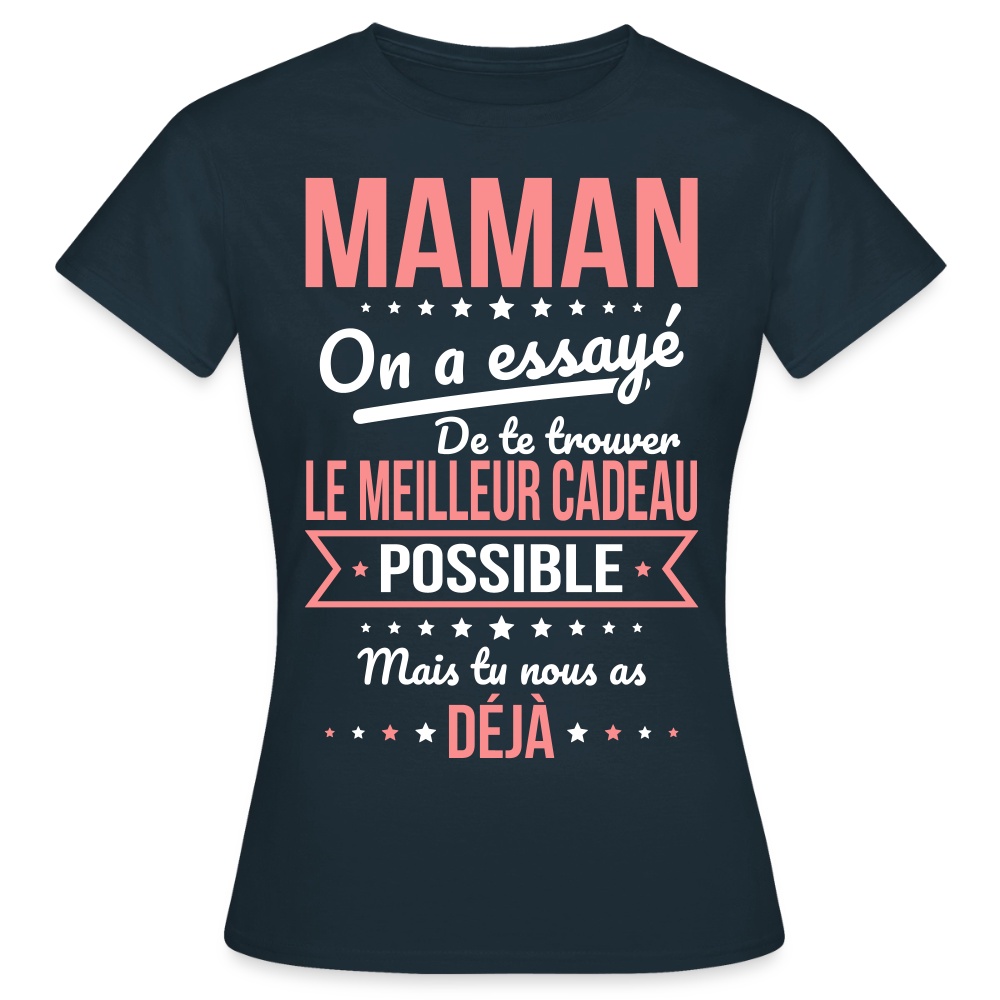 T-shirt femme maman humour - Cadeau fête des mères - marine