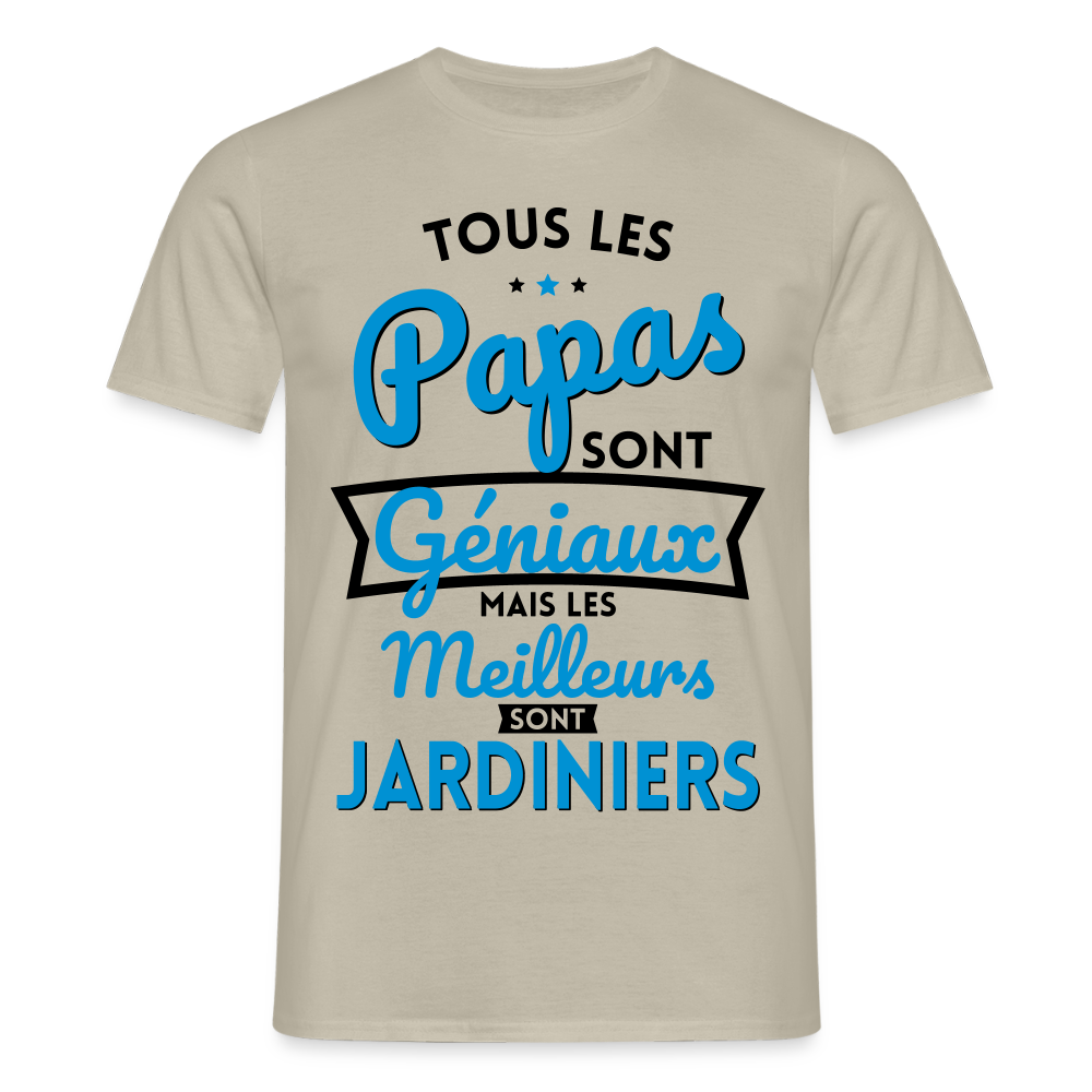 T-shirt Homme - Papas géniaux - Les meilleurs sont jardiniers - beige sable