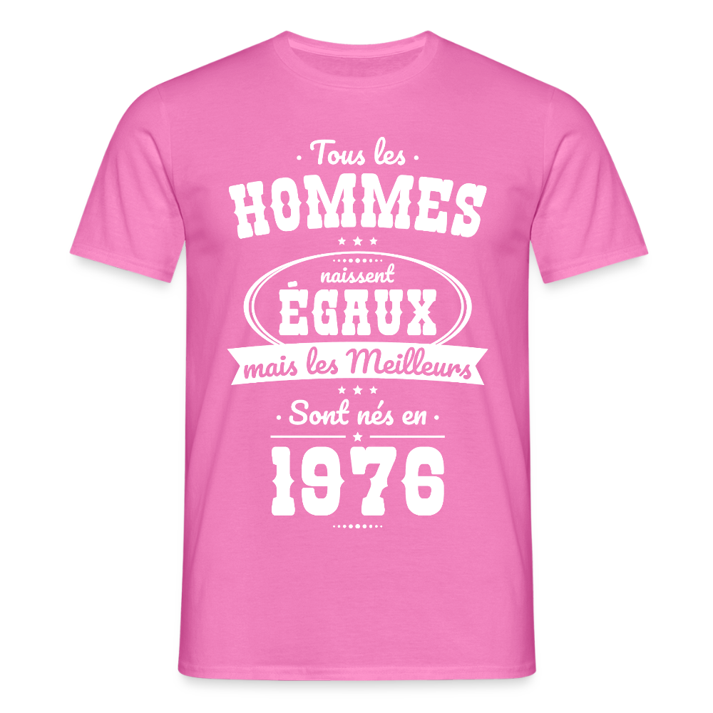 T-shirt anniversaire homme 50 ans – Les meilleurs sont nés en 1976 - rose