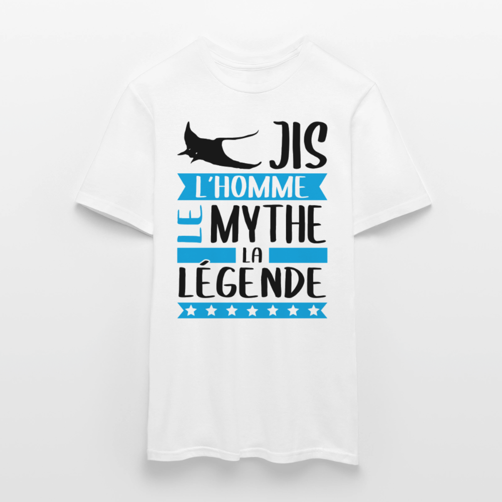 T-shirt homme coloris clair Régis en rébus – L’homme, le mythe, la légende - blanc
