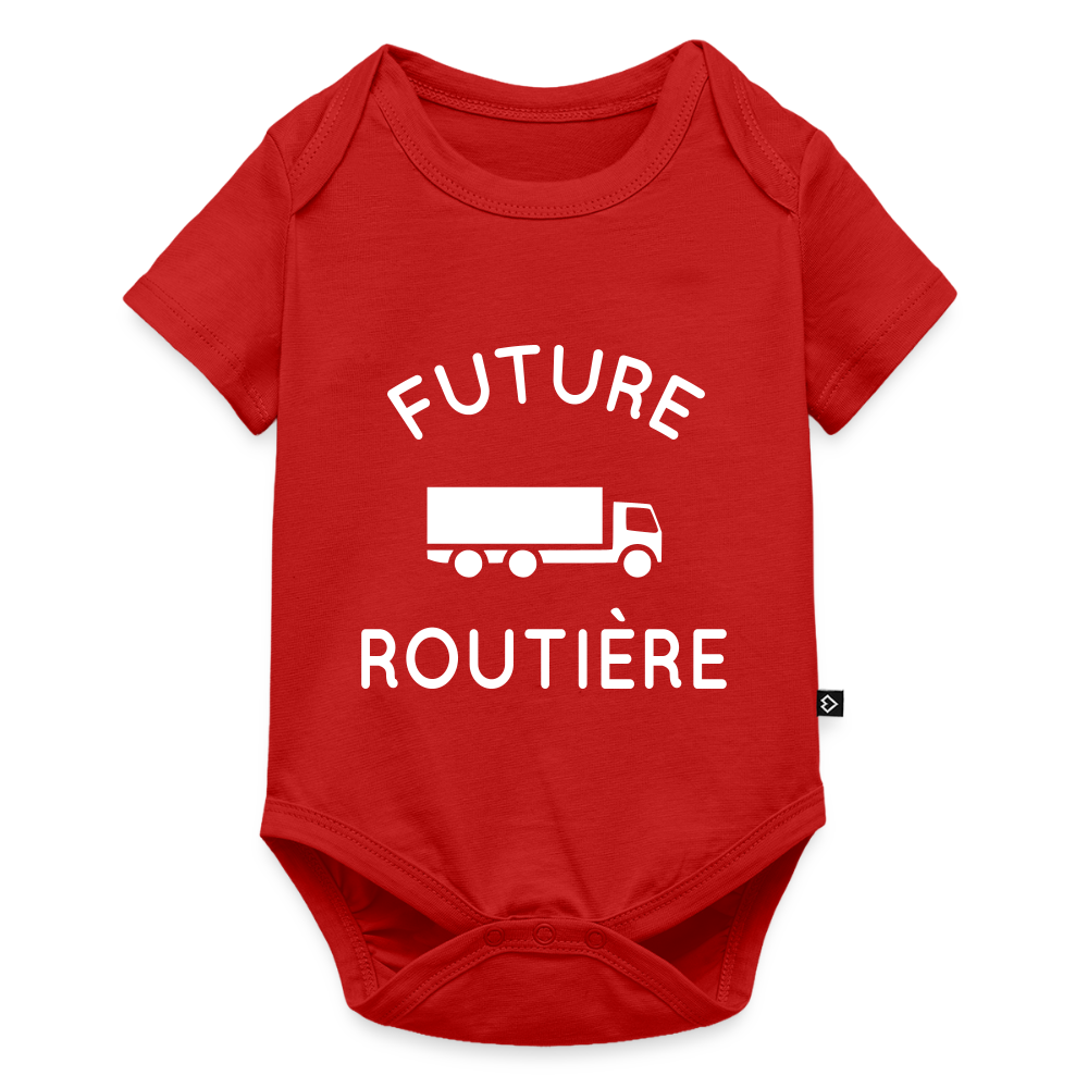 Body Bébé bio manches courtes - Future routière - rouge