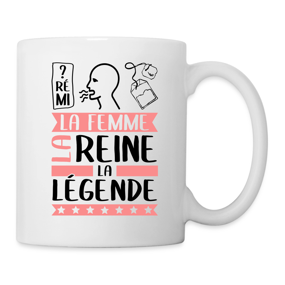 Mug blanc Dorothée rébus – La femme, la reine, la légende - blanc