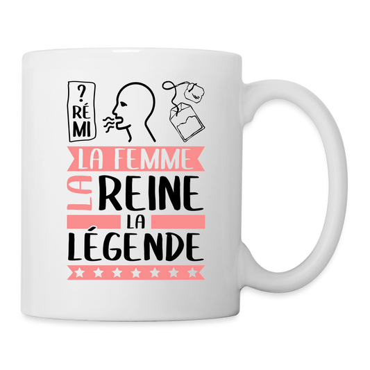 Mug blanc Dorothée rébus – La femme, la reine, la légende - blanc