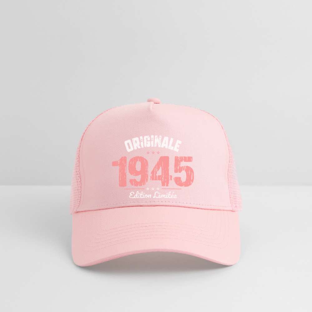 Casquette Trucker - Anniversaire 81 Ans - Originale 1945 - rose pâle
