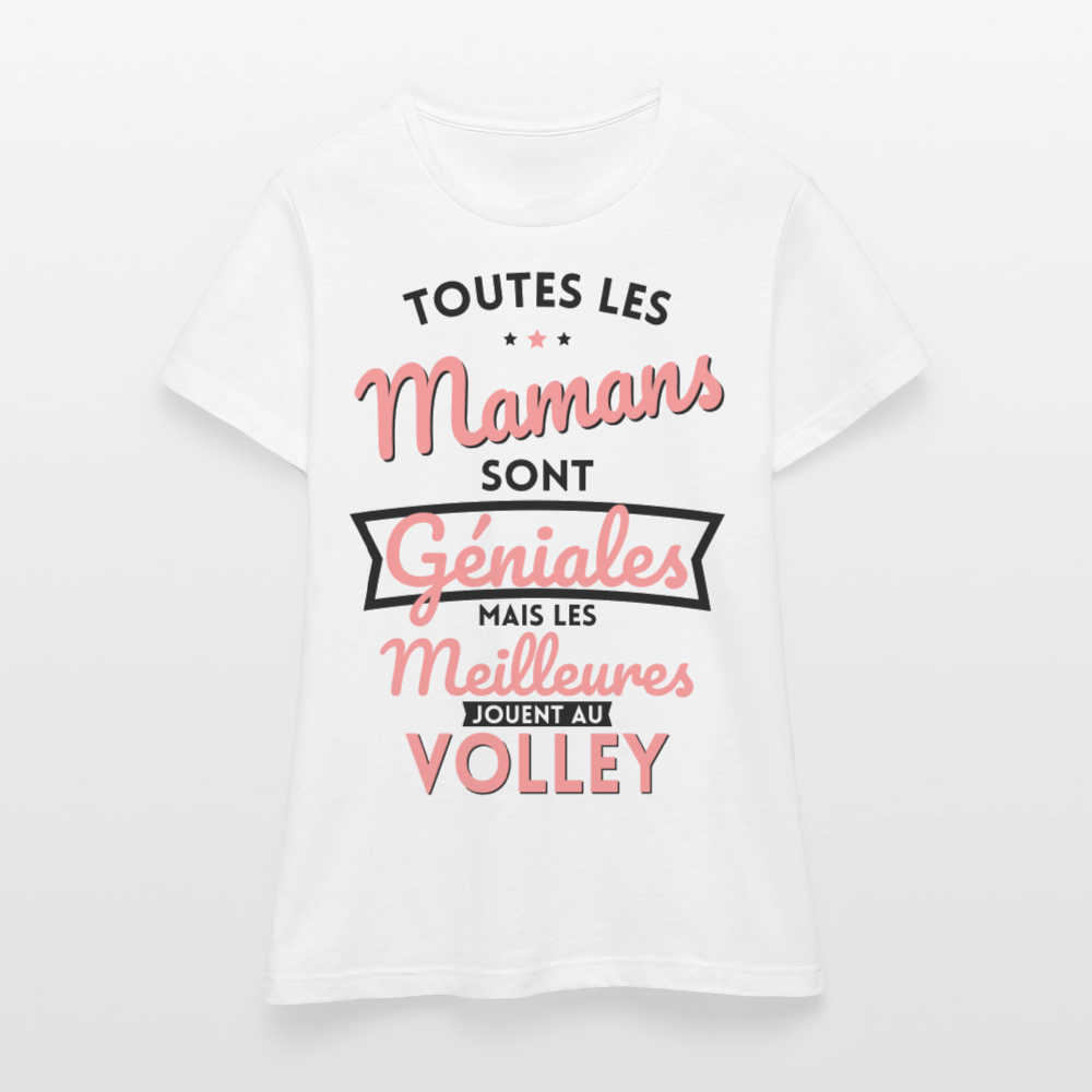 T-shirt Femme - Mamans géniales - Les meilleures jouent au volley - blanc