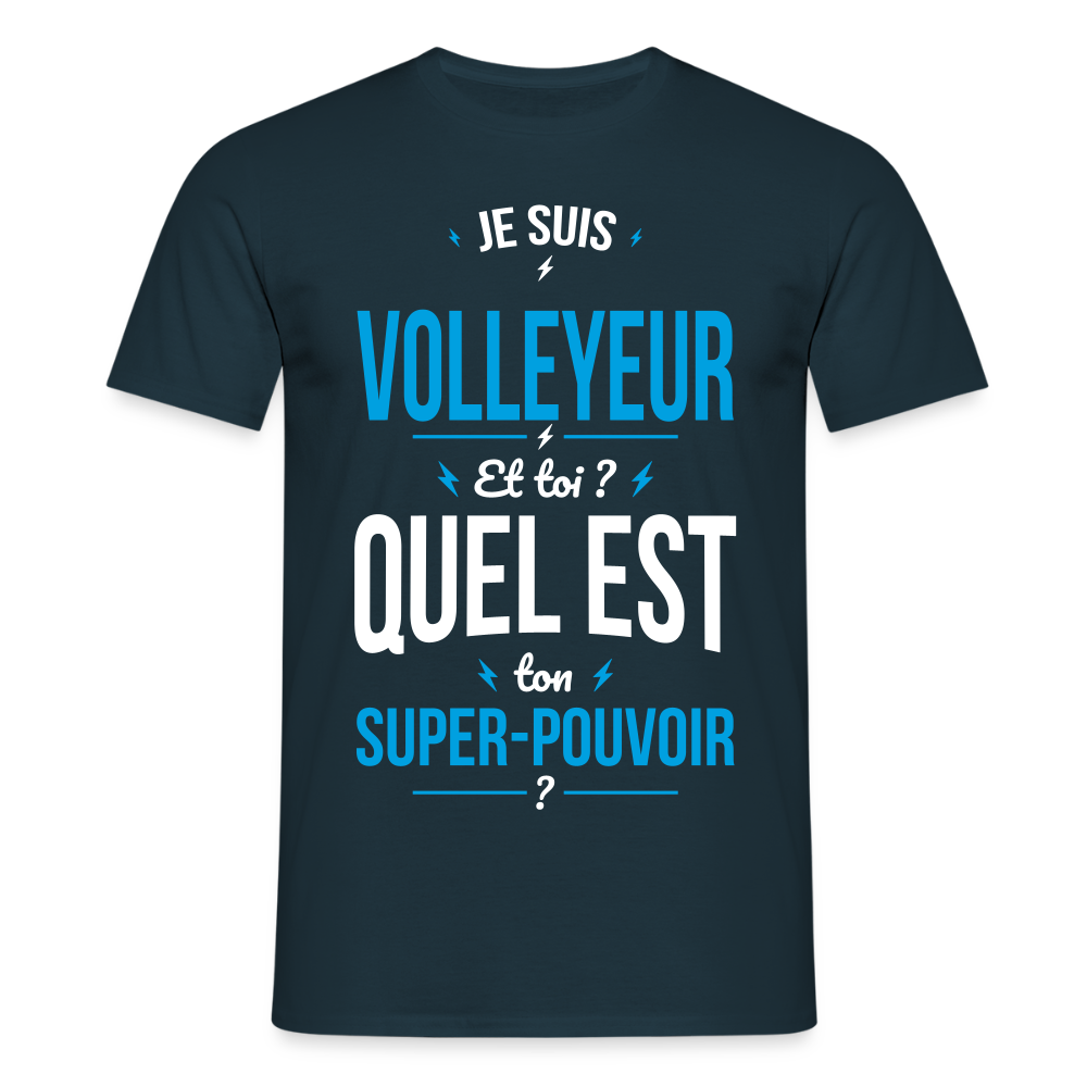 T-shirt Homme - Je suis volleyeur - Super-pouvoir - marine