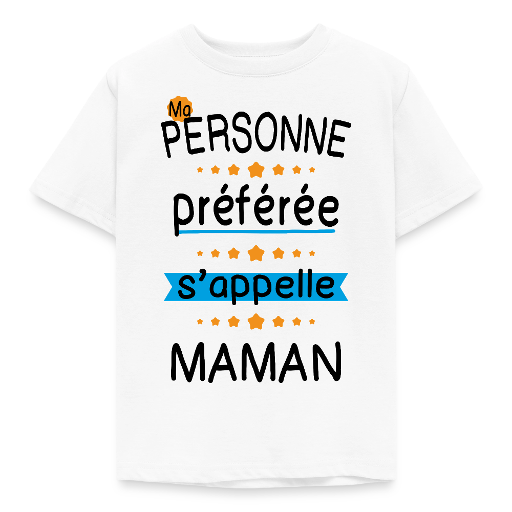 T-shirt enfant coloris clair - Personne préférée Maman - blanc