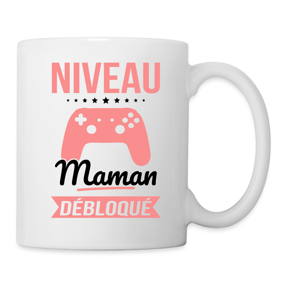 Mug blanc maman - Niveau maman débloqué - blanc