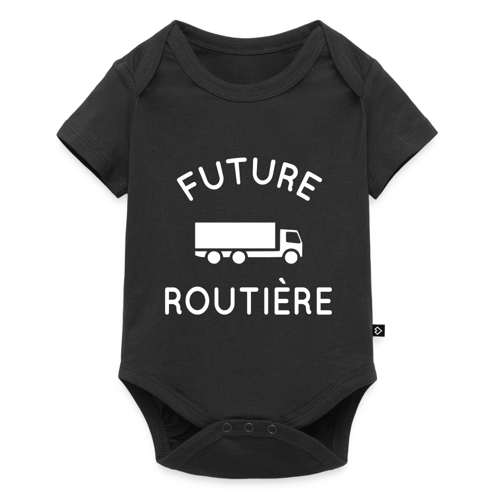 Body Bébé bio manches courtes - Future routière - noir