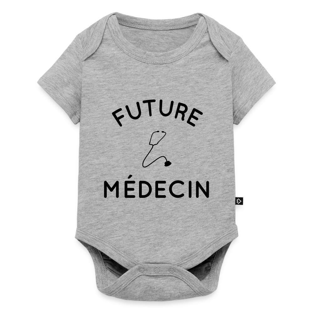 Body Bébé bio manches courtes - Future médecin - gris chiné