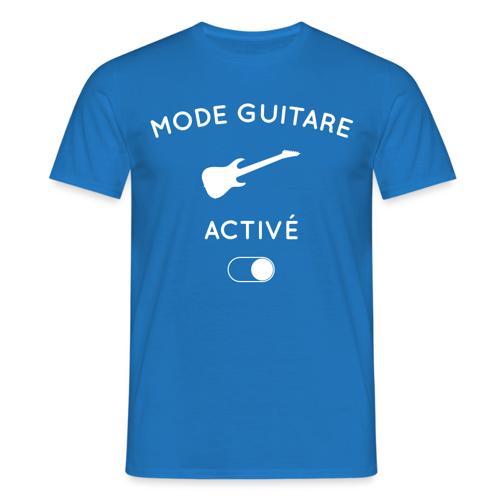 T-shirt Homme - Mode guitare activé - bleu royal