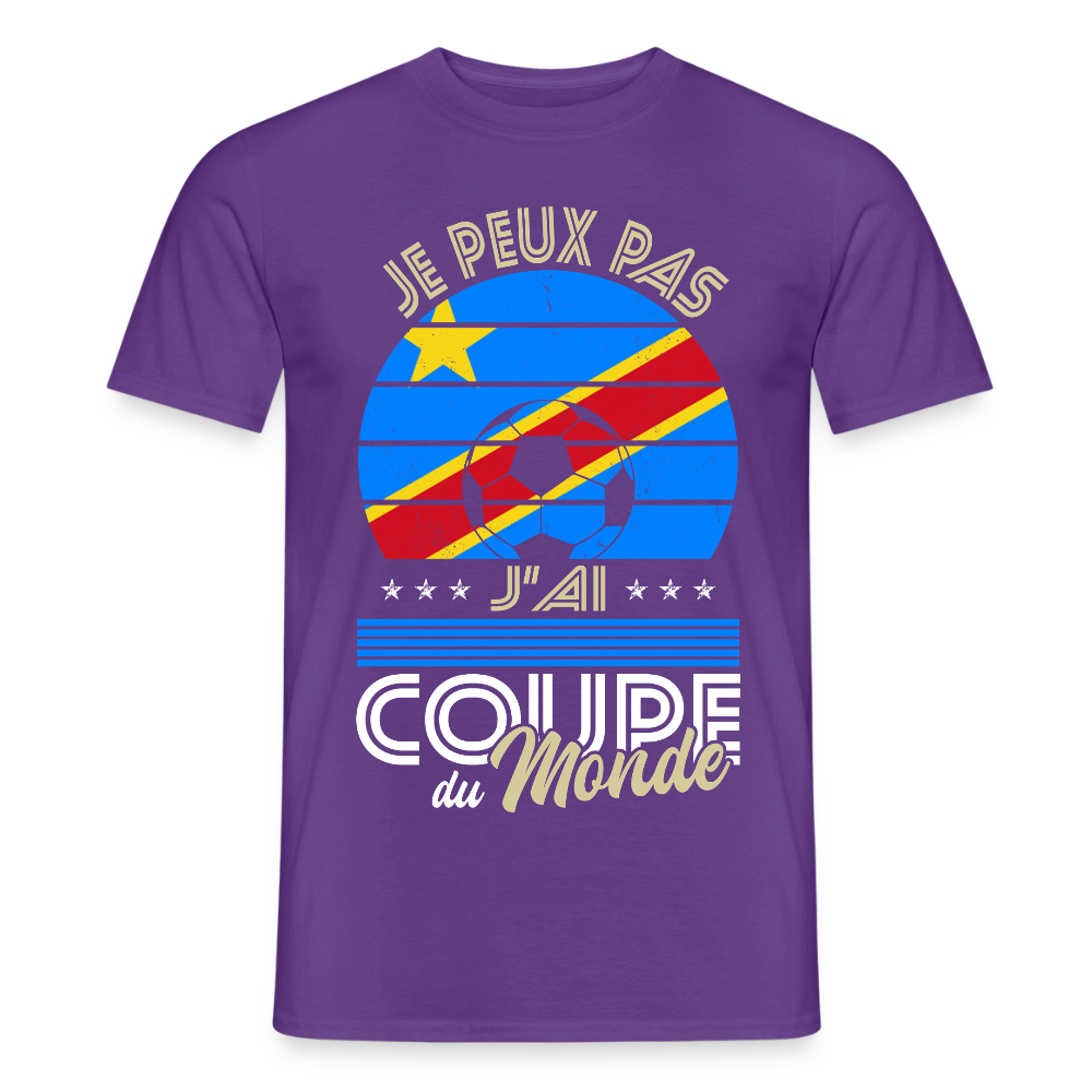 T-shirt Homme - Je peux pas j'ai Coupe du Monde - RD Congo - violet