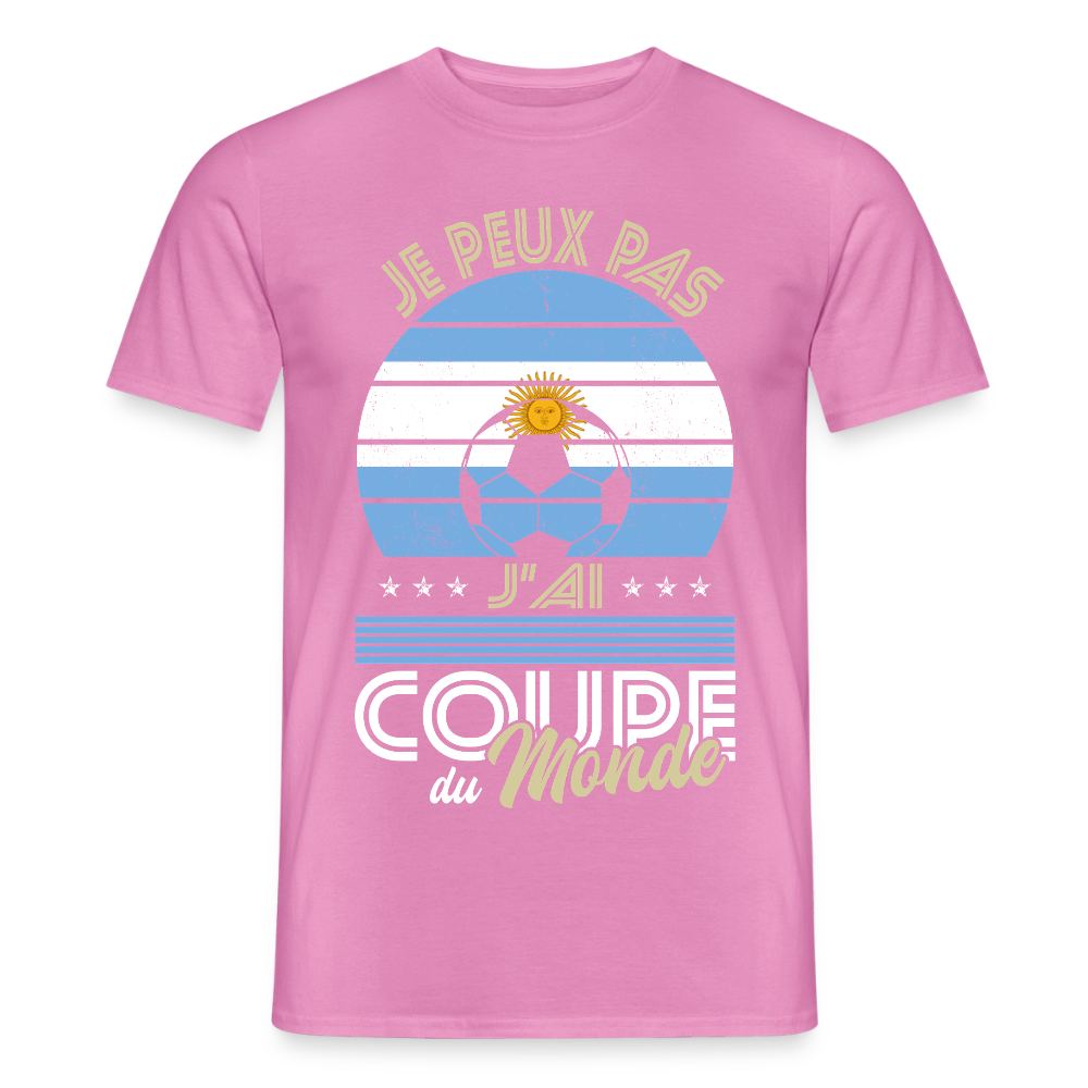 T-shirt Homme - Je peux pas j'ai Coupe du Monde - Argentine - rose