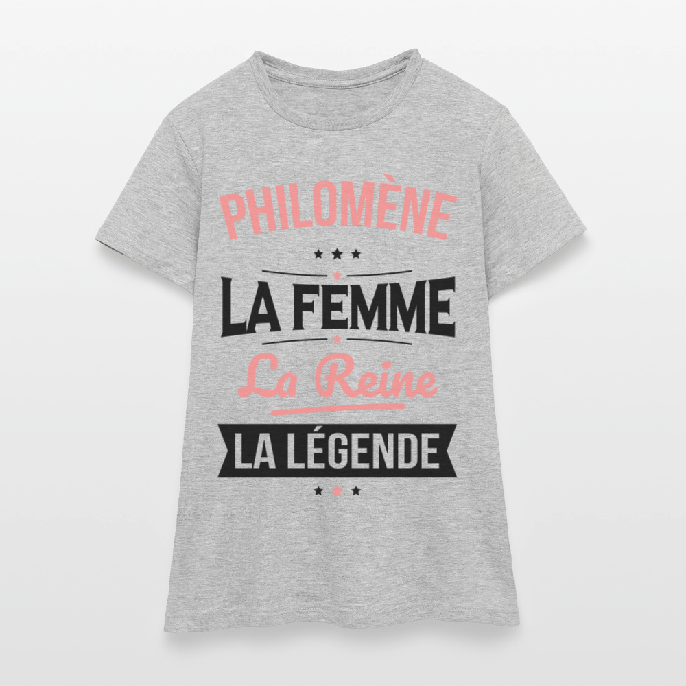 T-shirt Femme - Philomène - la Femme - la Reine - la Légende - gris chiné