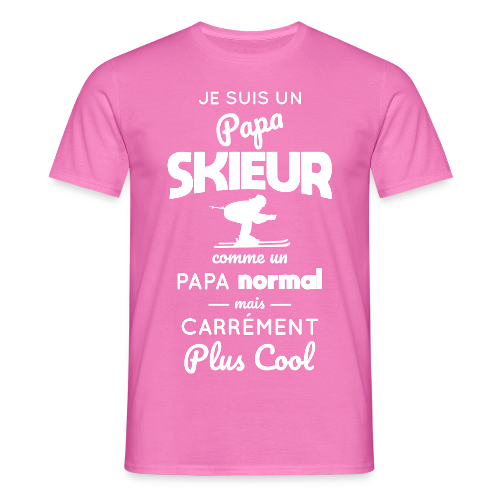 T-shirt Homme - Papa skieur plus cool - rose