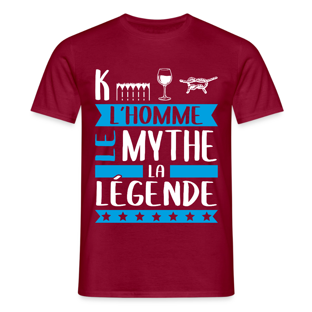 T-shirt homme Kévin rébus – L’homme, le mythe, la légende - rouge brique
