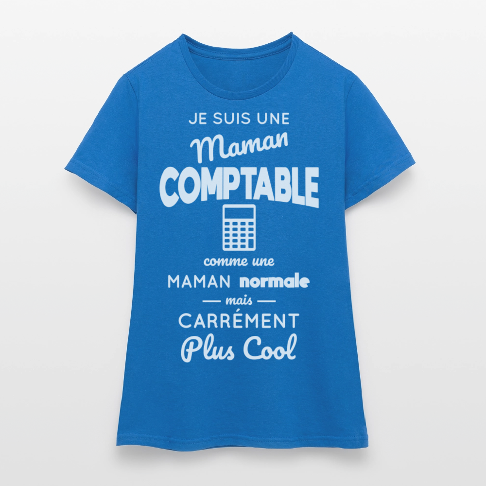 T-shirt Femme - Maman comptable plus cool - bleu royal