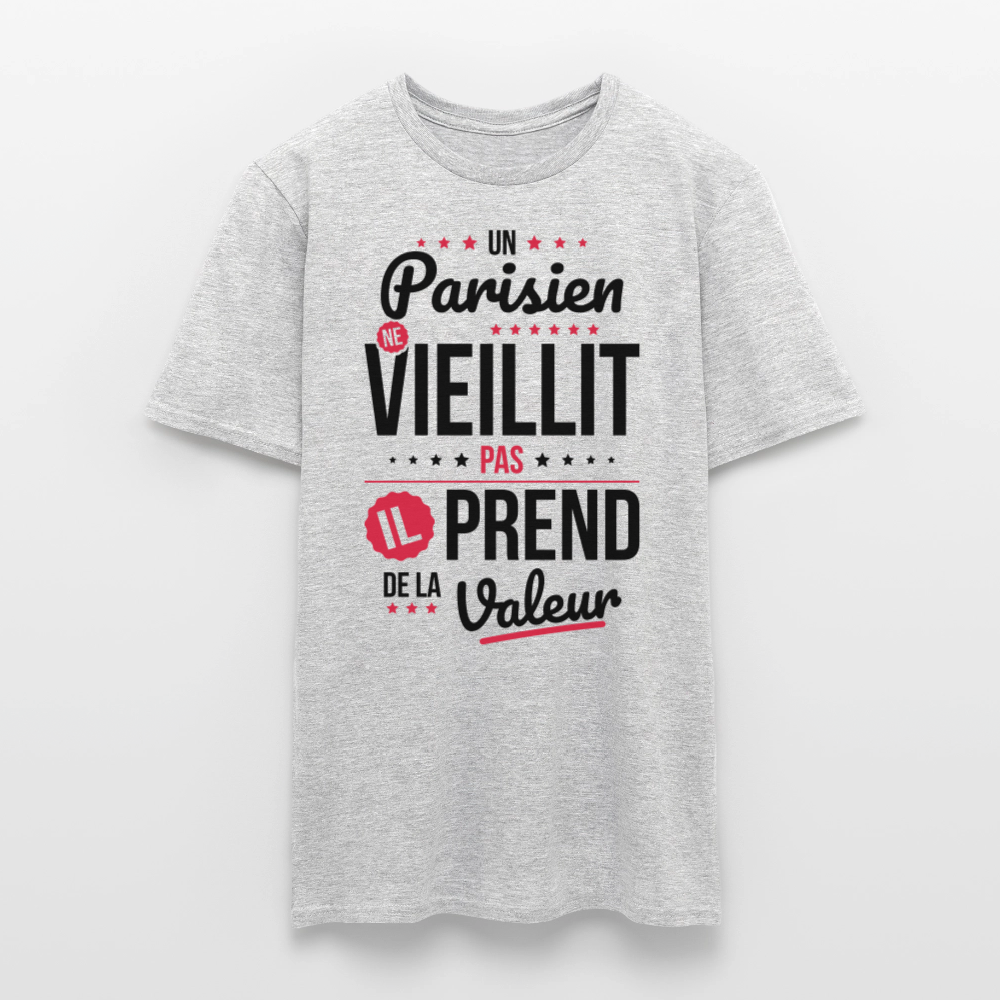 T-shirt Homme -  Un Parisien ne vieillit pas - gris chiné