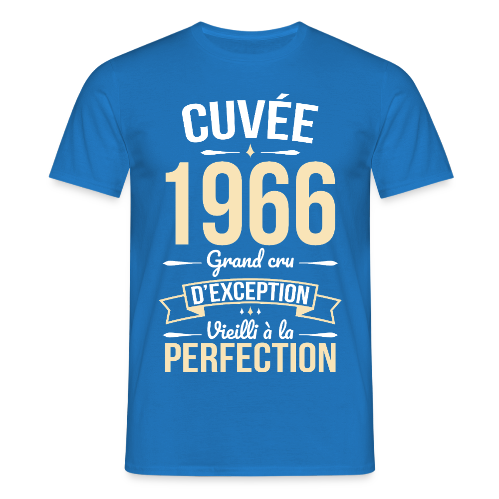 T-shirt anniversaire homme 60 ans – Cuvée 1966, Grand cru d’exception - bleu royal