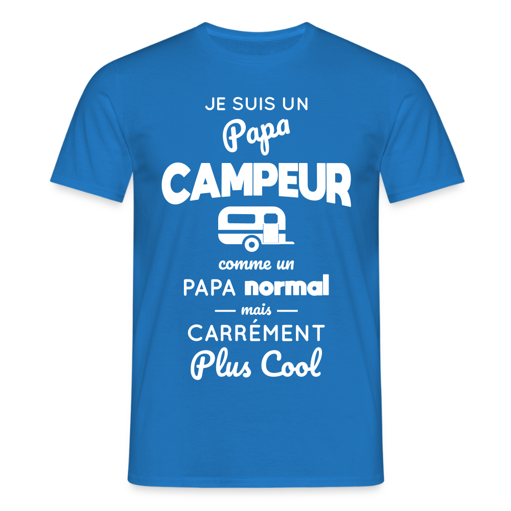 T-shirt Homme - Papa campeur plus cool - bleu royal