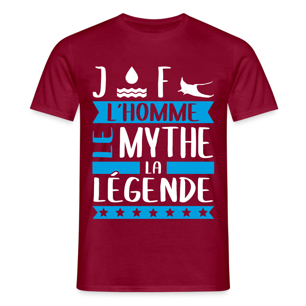 T-shirt homme Geoffrey rébus – L’homme, le mythe, la légende - rouge brique