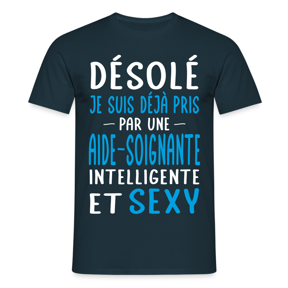 T-shirt Homme - Je suis déjà pris par une aide-soignante intelligente et sexy - marine