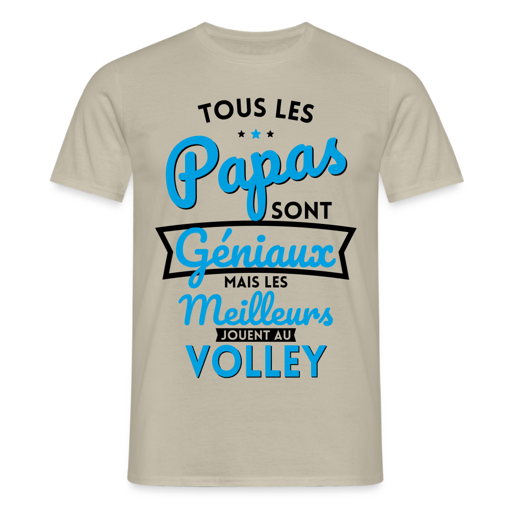 T-shirt Homme - Papas géniaux - Les meilleurs jouent au volley - beige sable