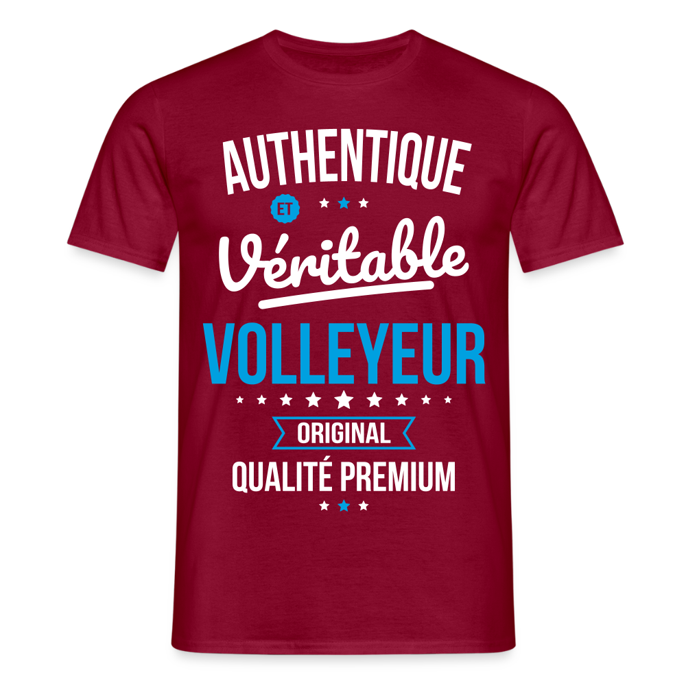 T-shirt Homme - Authentique et véritable Volleyeur - rouge brique